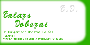 balazs dobszai business card