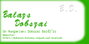 balazs dobszai business card